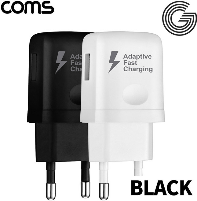 Coms G 파워 12V 5핀 초고속 충전기 QC 3.0 1구 블랙 / SR2309, 본상품선택, 1개