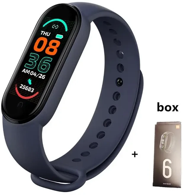 M6 스마트 시계 다기능 밴드 심박수 Smartwatch 피트니스 트래커 혈압 스포츠 팔찌 Ios 용 Smartband
