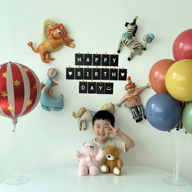 히얼투파티 서커스 풍선세트 생일파티 풍선, 1세트, 1.서커스_세로_set