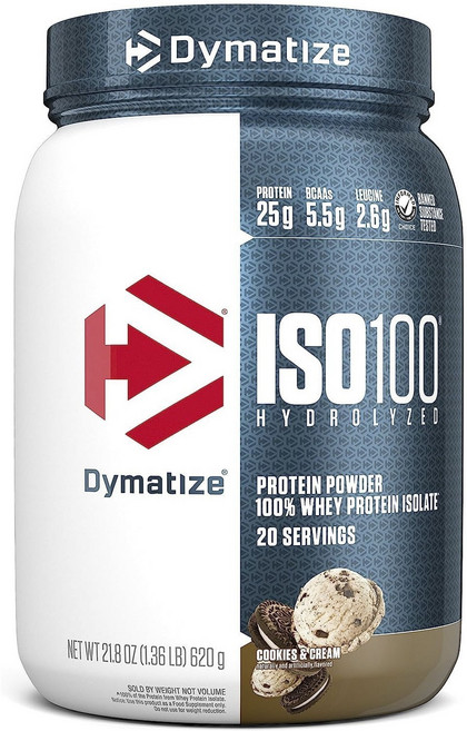 Dymatize ISO100乳清蛋白粉 奶油餅乾口味, 620g, 1罐