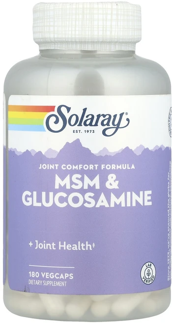 몸관리하세요 겨울입니다 Solaray MSM & 글루코사민 베지 캡슐 180정 특별관리진행, Solaray MSM  글루코사민 베지 캡슐 180정, 1개 - 쿠팡