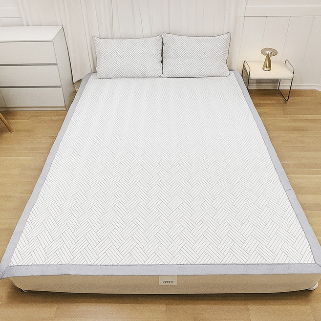 벨라솜 침대 사계절 시원한 패드 이불, 쿨매트+쿨베개 세트, 그레이