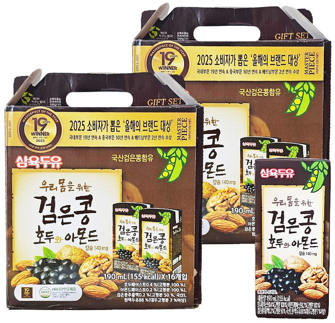 삼육 검은콩 호두&아몬드두유 190ml, 32개