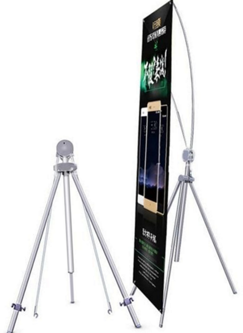 x 배너 거치대 접이식 알루미늄 실외 입간판 거치대 광고 매장 패드 사인 고무 보드, 실버