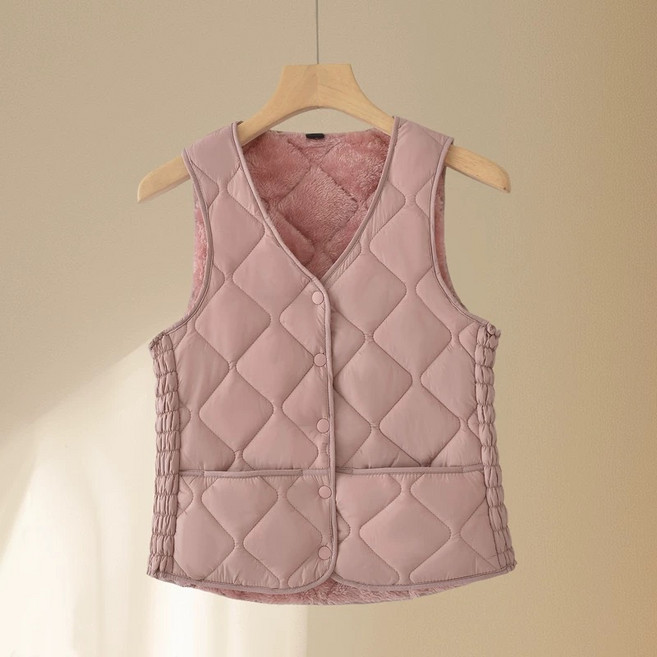 굿도우 여성용 기모 밴딩 패딩 조끼