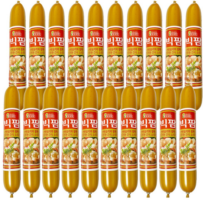 롯데 빅팜 90gX20개 군대 어린이 어른 간식 소시지 맥주안주 음식 재료 주전부리, 90g, 20개