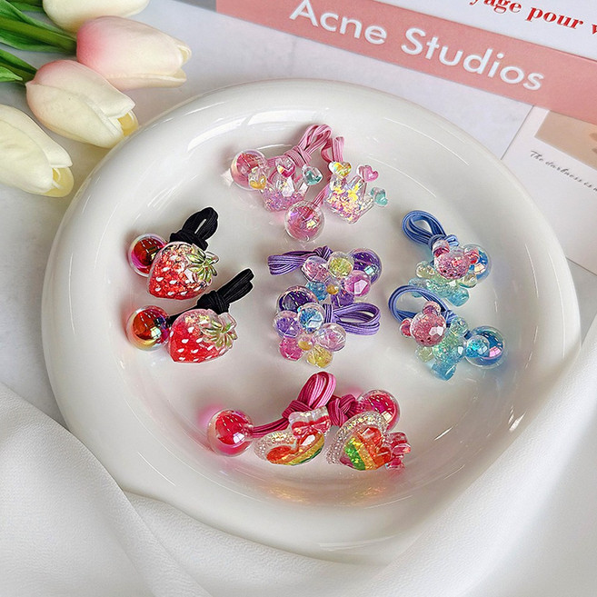 로르블랑 크리스탈 방울 머리끈 10P 세트