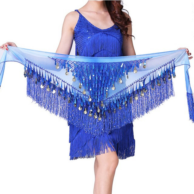 오로라 벨리 힙스카프 성인 밸리댄스복 라인 라틴, 오로라블루