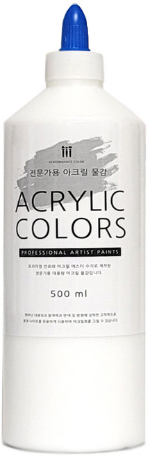 아크릴물감 500ml 화이트, 1개