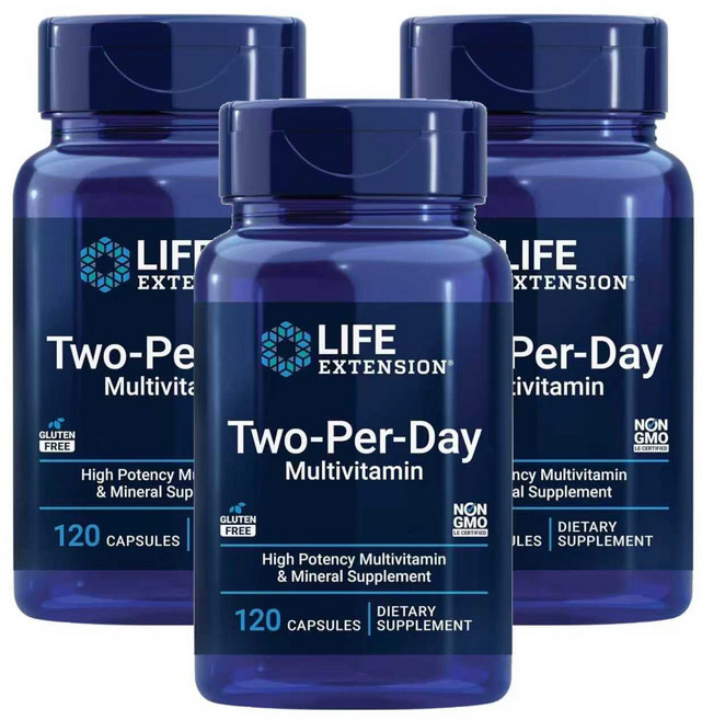 V2 라이프익스텐션 투퍼데이 종합 멀티비타민 120캡슐 3개 Multivitamin, 120정
