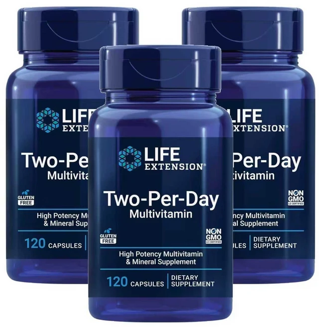 V2 라이프익스텐션 투퍼데이 종합 멀티비타민 120캡슐 3개 Multivitamin, 120정 - 쿠팡