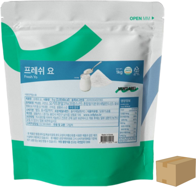민트라벨 프리쉬요 요거트아이스크림 스무디 파우더, 1kg, 1박스, 12개입