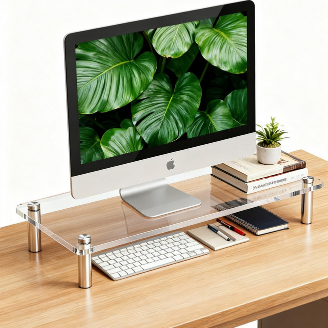 픽샵 프리미엄 아크릴 듀얼 모니터 받침대, 1개, 50cm x 24cm