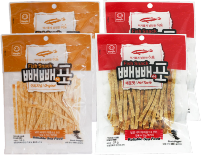 한진식품 빼빼어포 오리지널 + 매운맛, 2세트