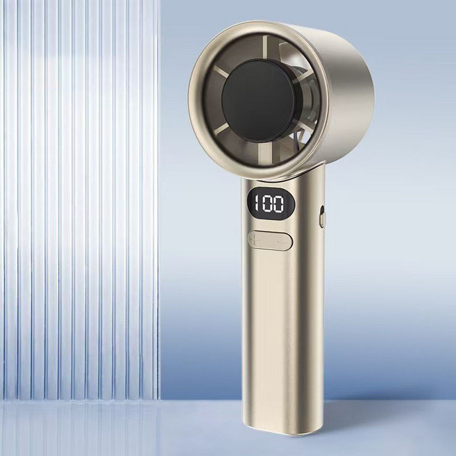 DS 쿨링 냉각 에어컨 선풍기 무소음 아웃도어 핸디형 손선풍기, 골드