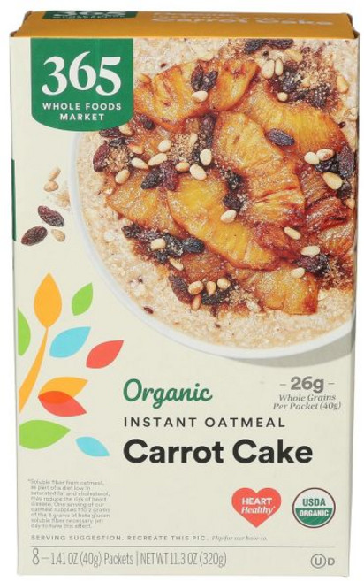 365 by Whole Foods Market 오트밀 바이 홀 푸드 마켓 인스턴트 당근 케이크 8개입 11.3온스, 1개