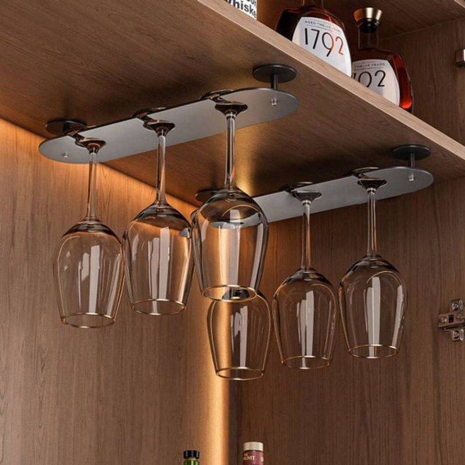 와인잔 수납 거치대 와인컵 샴페인 선반 걸이 진열대 보관랙_JNJ216 imj+266fL, 2구