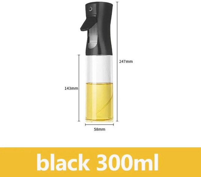 호환 요리 용 오일 스프레이 분무기 병 캠핑 주방 올리브 바베큐 베이킹 식초 간장 200ml, [04] 300ml black, 04 300ml black, 1개