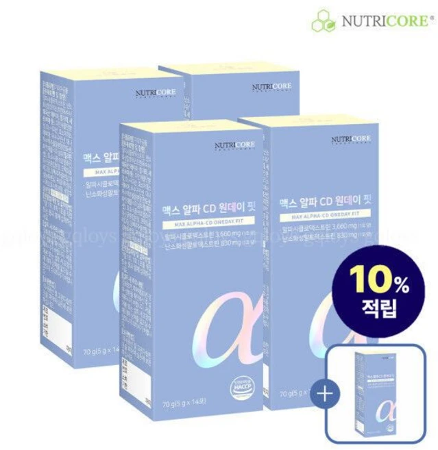 뉴트리코어 맥스 알파 CD 원데이 핏 4+1박스 10% +초임계루테 정 1 18 - 쿠팡