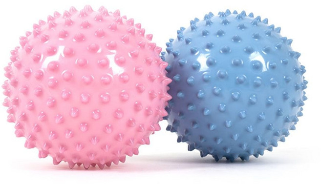 아이워너 미니 마사지 짐볼 (택1) 스트레칭 지압 돌기 맛사지볼 홈트레이닝 땅콩볼 안티버스트짐 lan+86014LW, 더스티블루