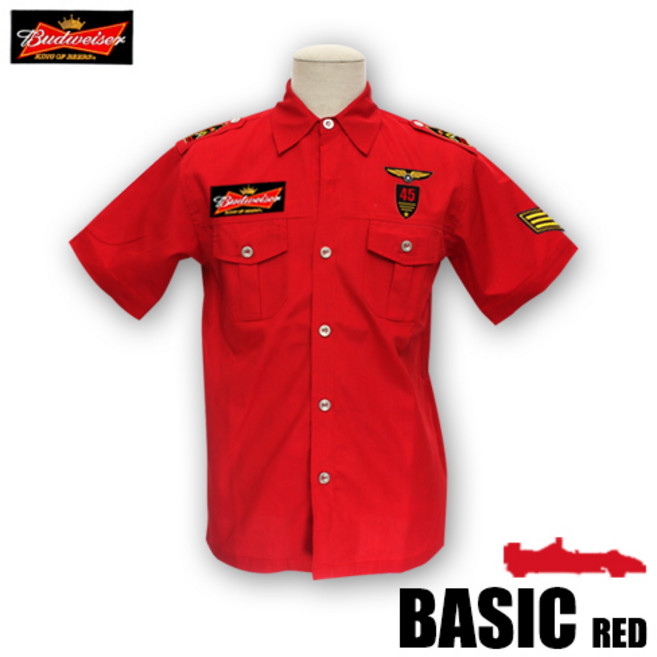 팀팀이 베이직 남방 반팔(레드)-프랜차이즈남방 남방반팔 작업복 유니폼 팀복 수입차정비복 정비복 단체복 단체팀복 동호회 동호회단체복 남방 매장유니폼 매장복 패치 와펜