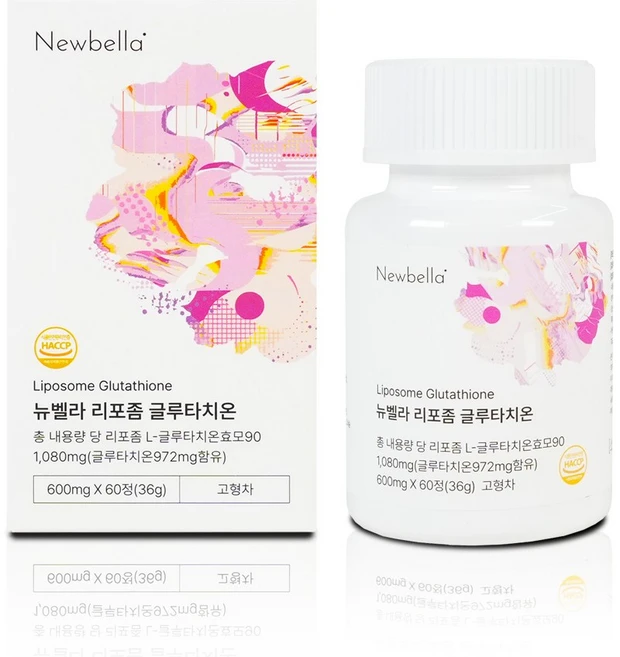 뉴벨라 리포좀 글루타치온 영국식 고순도 리포좀 600mg X 60정, 1개, 60회분 - 쿠팡
