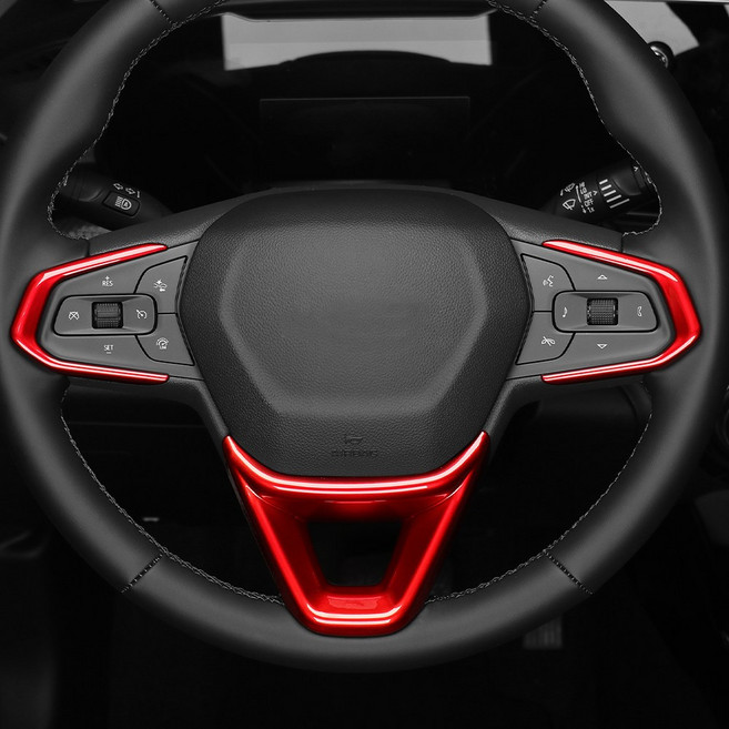 유투카 호환 트랙스 크로스오버 악세사리 튜닝 핸들프레임 커버, (Red-레드) 원형 핸들 3Pcs, 기타