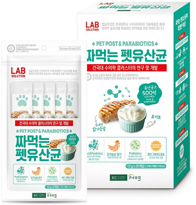 짜먹는 펫유산균 12g 25개입 강아지 고양이 간식 파우치 스틱, 짜먹는펫유산균, 25개