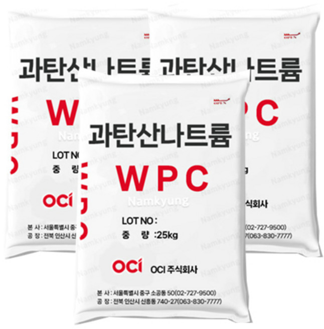 과탄산소다 OCI 국산 산소표백제 대용량, 25kg, 3개