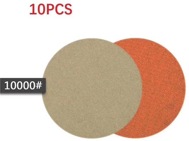 10Pcs 습식/건식 사포 3 인치 75MM 후크 및 루프 실리콘 카바이드 240-10000 그릿 방수 샌딩 디스크, 03 10000