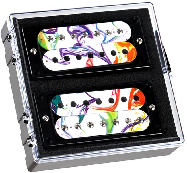 고출력 세라믹 7현 험버커 세트 헤비 듀티 넥 및 브리지 픽업(마운팅 프레임 포함) - 메탈 기타를 위한 강, 01 하얀색