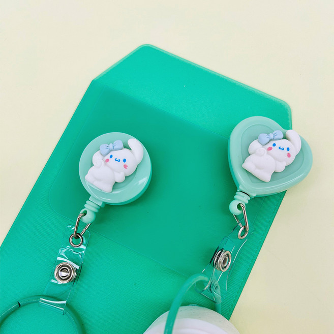 간호사 테이프걸이 릴홀더 사원증 캐릭터 파츠 너스피아 뒷태친구들, 1개, 하트_민트_시나모롤