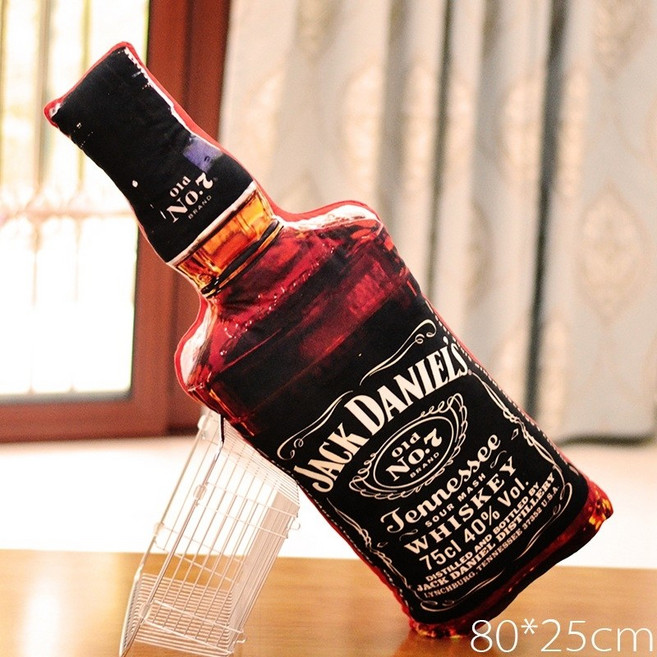 큰 빅 사이즈 대형 특대 시바스 리갈 잭 다니엘 맥주 양주 인형 쿠션 바디필로우 안고자는 베개 인테리어 잭 다니엘스 80cm