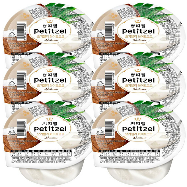 쁘띠첼 요거젤리화이트코코 냉장젤리, 210g, 6개
