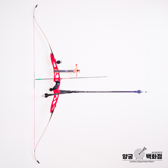양궁백화점 중급용 에픽활 A세트 양궁 양궁활 국궁 활세트, 66인치 38파운드, 1개, 레드
