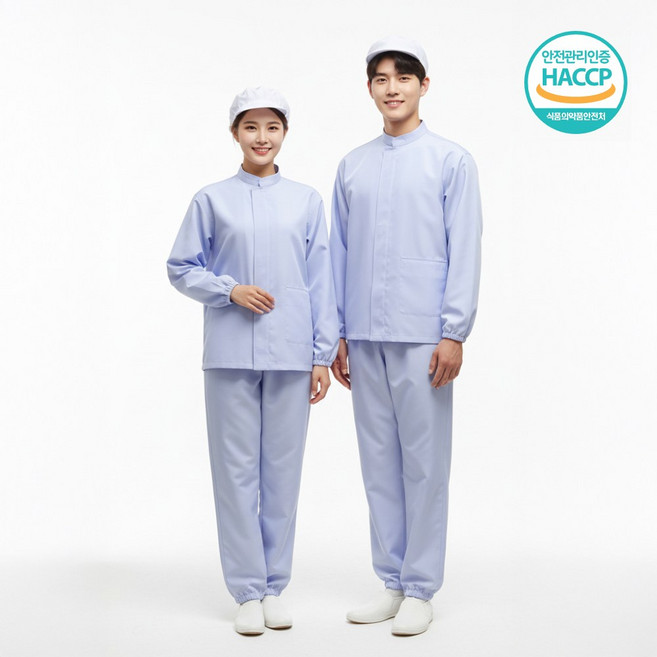 쿡셰프 HACCP 폴리 위생복 상하의 세트(식품업체/식품공장/작업장)