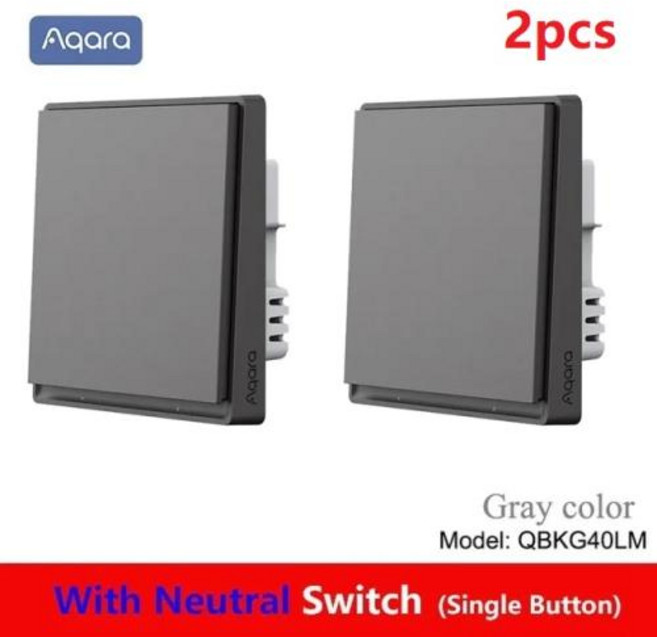 Aqara 스마트 벽 스위치 E1 ZigBee 3.0 Xiaomi Mi Home homek APP 용 중립 없음 스마트 홈 무선 키 라이트 스위치, [10] Neutral 1key 2pc G