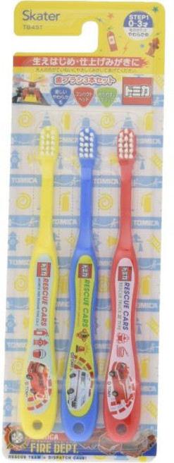 スケーター(Skater) 스케이터 TB4ST 칫솔 유아용 0-3세 소프트 3피스 토미카 7.5인치(19㎝) 5.9인치(15㎝) 일본 출고 키즈, スケーター(Skater) 스케이터 TB4ST 칫솔 유아, 1개