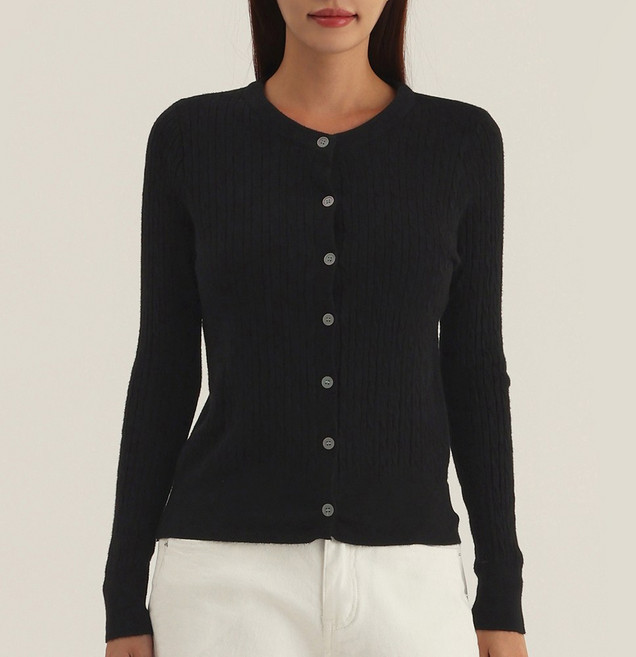 엘쏘 여성용 10컬러 꼬임 소프트 세미루즈핏 긴팔 니트 가디건