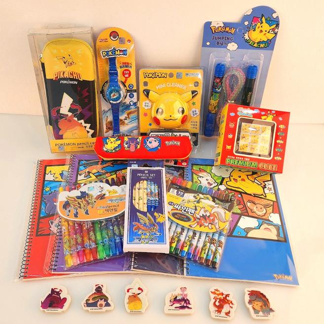 포켓몬 문구세트 학용품 세트 봉제 파우치 필통 지우개 청소기 초등 조카선물 [엘리빅마켓], 9.포켓몬연습장