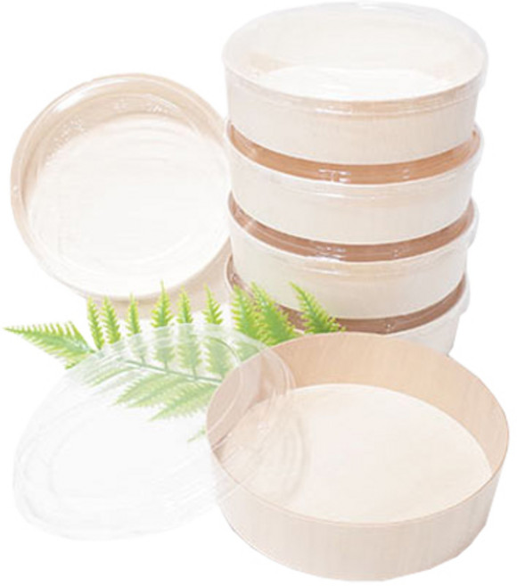 맘앤팩 일회용나무용기, 1개, 6개