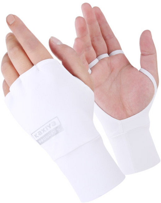 [KAXIYA] 카시야 자외선차단 골프 손등 토시 (한손) 파크골프 운전 낚시 등산 스포츠 쿨장갑, 화이트, 남성용 오른손, 1개