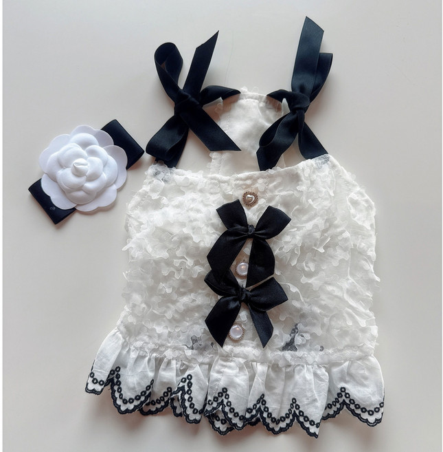 강이지 공양이 겸용 공주 원피스 드레스, 1개, 화이트