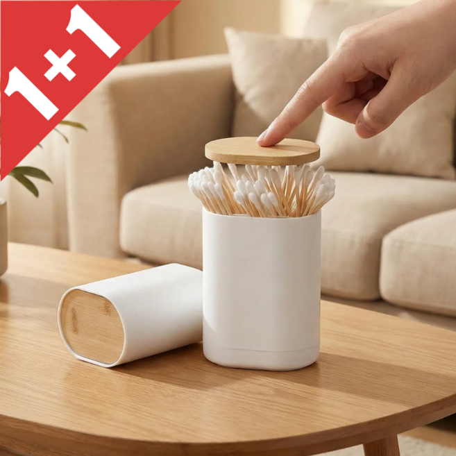 베리버터 원터치 면봉 케이스, 2개, 화이트