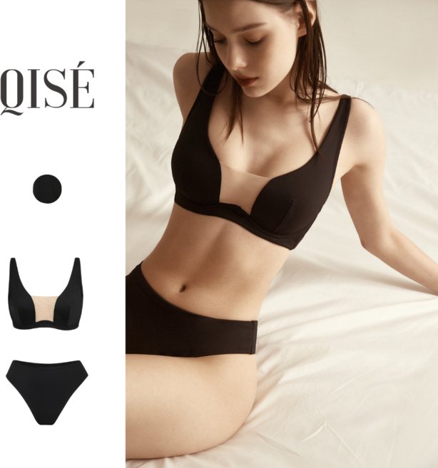 키세 심플 모던 볼륨업 여성속옷 엘리제 소프트 와이어 브라팬티 세트 빅사이즈