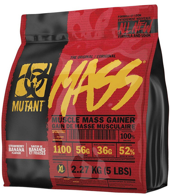 Mutant The Original Mass碳水乳清蛋白粉 草莓香蕉口味, 1個, 2.27公斤