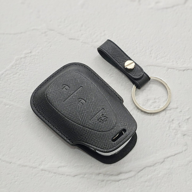 테일러카 쉐보레 호환 소가죽 차 키케이스 말리부 트랙스 스파크 크루즈, TC-1 (3버튼), 시크 블랙