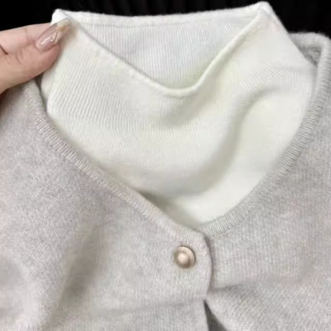 앨오앤지 여성 부드럽고 따뜻한 반목 이너 니트 무지 긴팔 티셔츠