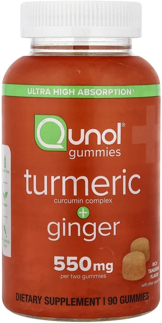 정말좋습니다 Qunol 강황 + 생강 진한 귤 맛 구미젤리 90개(구미젤리 1개당 275mg) 빠르게배송해드릴게요, 1개, 90정 - 쿠팡