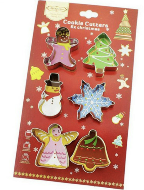 이홈베이킹 쿠키커터 크리스마스 남자 + 여자 + 눈꽃 + 눈사람 + 종 + 트리 세트, 2세트